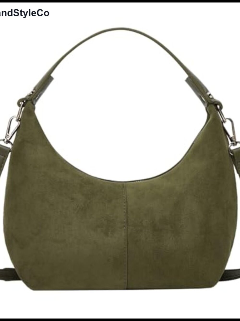 Suede Crescent Bag Women Slouchy Shoulder Tote Handbag Retro Work Purse